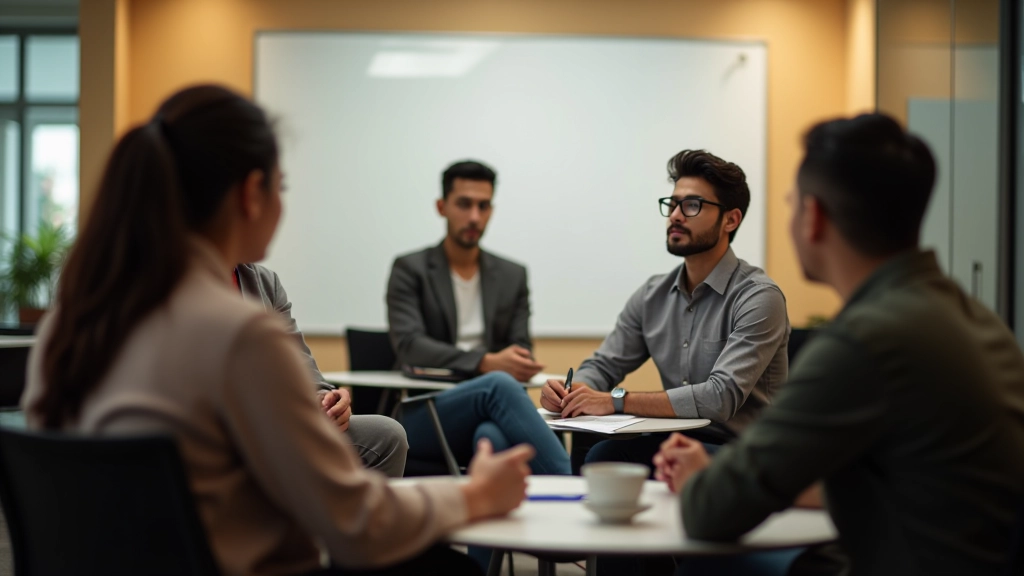 Illustrated concept showing different colored people icons representing diverse perspectives and backgrounds in problem solving