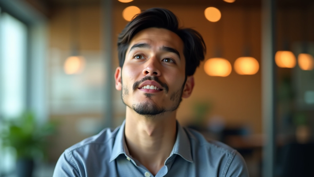 Person experiencing breakthrough moment with lightbulb visualization representing creative solution and innovative thinking